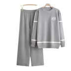 Women's Fashionable Leisure Loungewear Set with Wide Legs and Subtle Logo