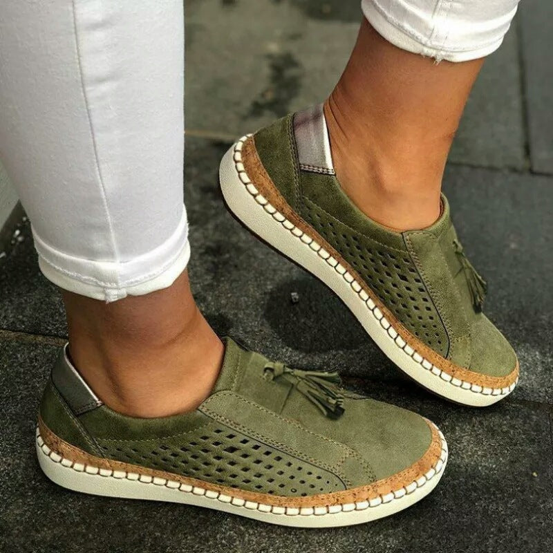 Women's Breathable Moccasins with Fringe Detail