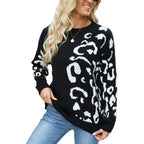 Women's Patterned Sweater with Modern Leopard Print and Soft Material