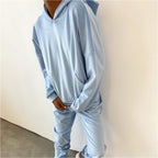 Women's Comfortable Velour Sweat Suit with Hood and Elastic Waistband