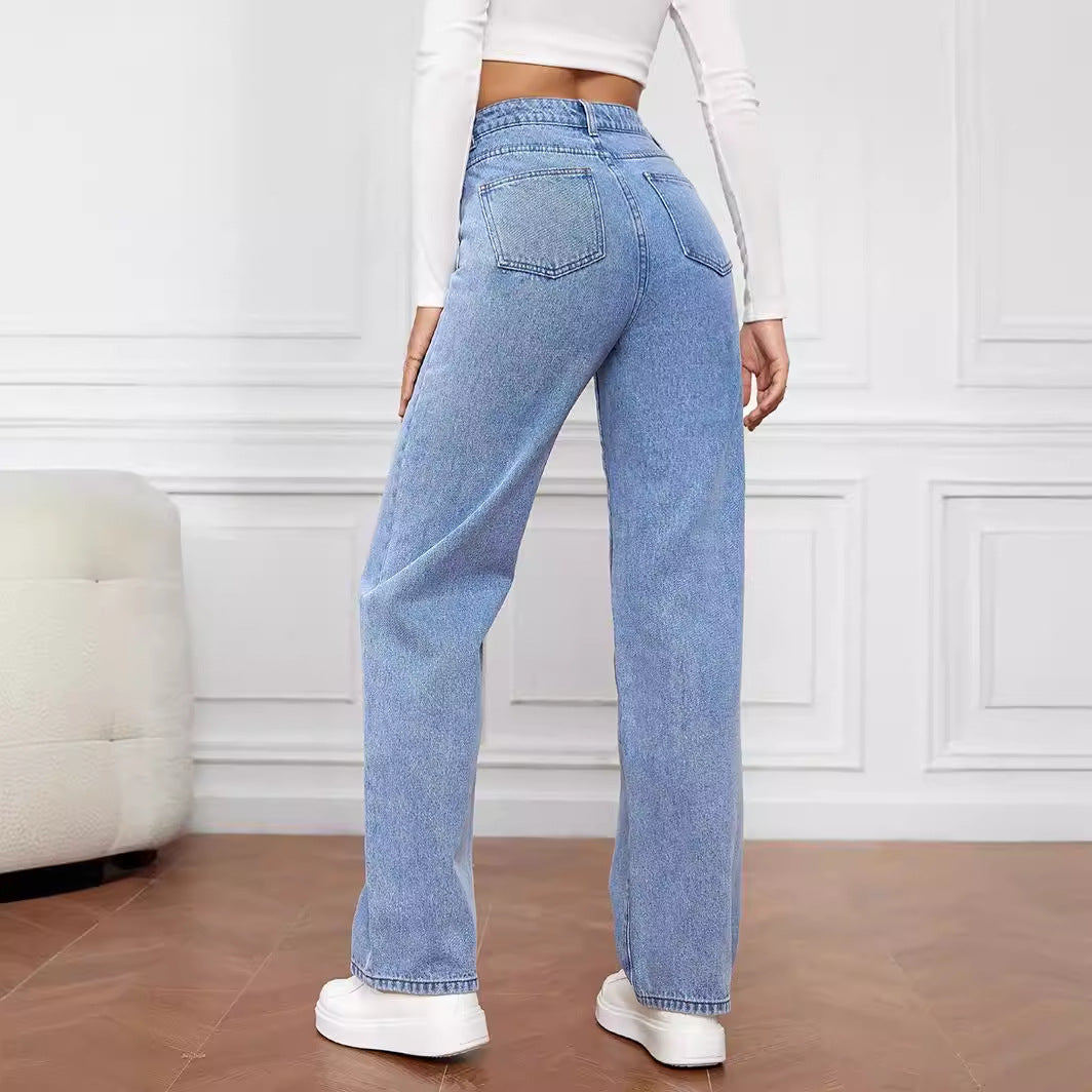 High-Waisted Wide-Leg Vintage Jeans