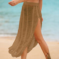 Elegant Crochet Beach Skirt with High Slit