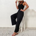 Wide-Leg Jumpsuit with Elastic Bodice