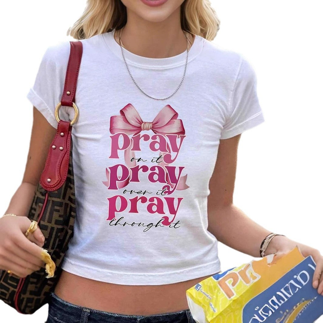 Women's Sleeveless Graphic Bow Detail Top