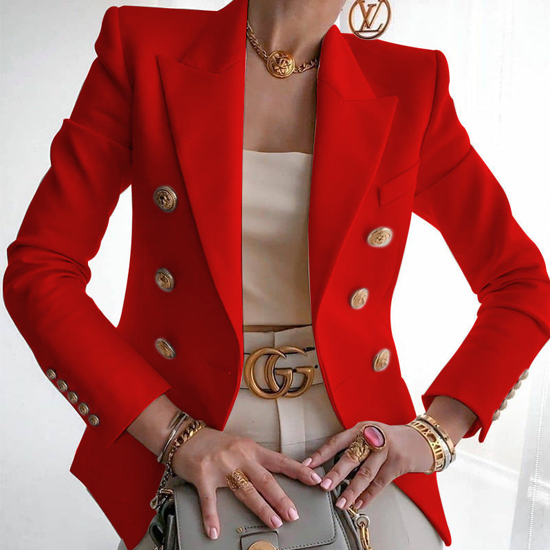 Elegant Tailored Blazer with Gold Buttons