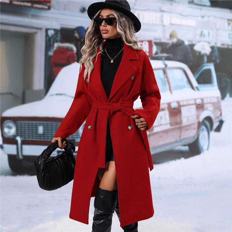 Women's Double-Breasted Wool Coat