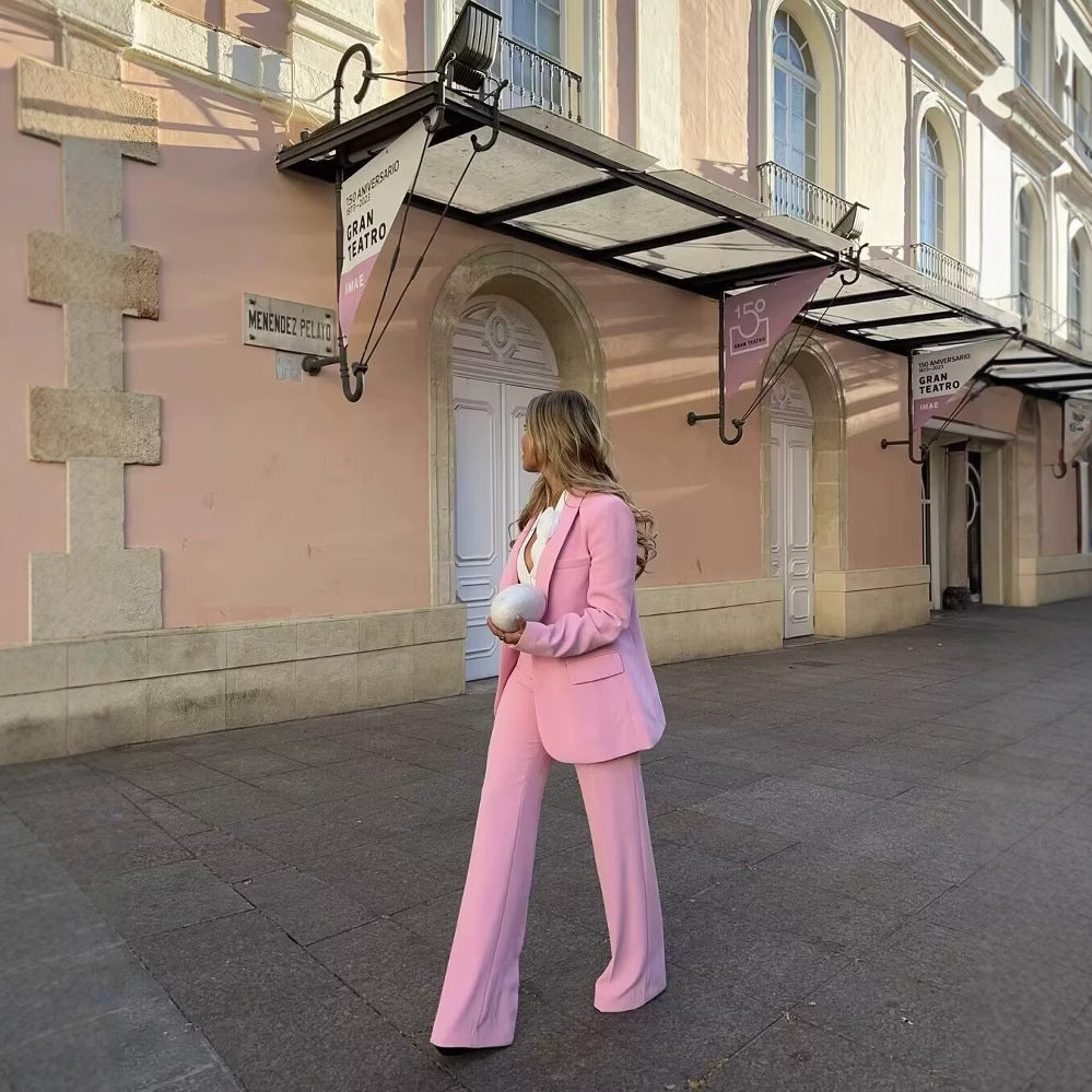Elegant Wide-Leg Palazzo Trousers with Elastic Waistband