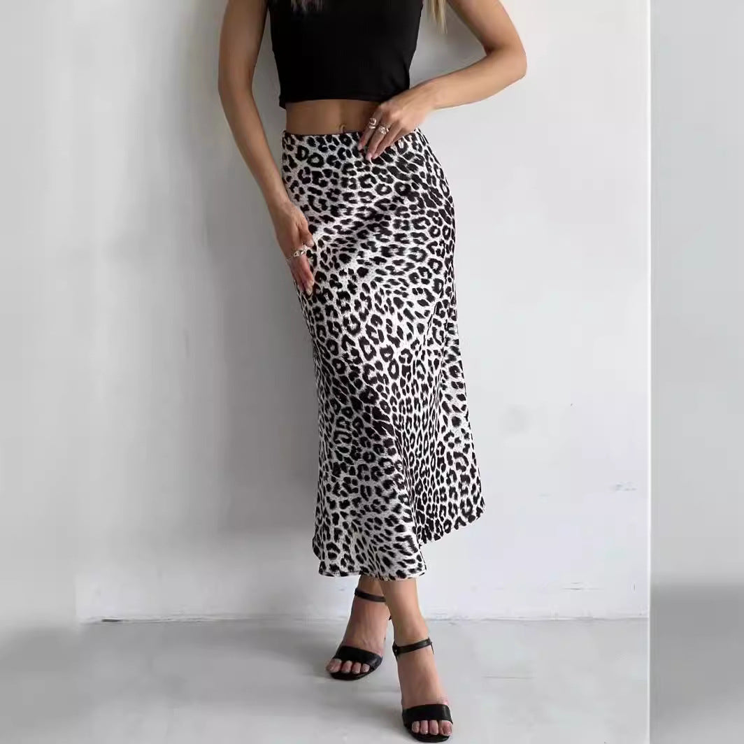 Women's Leopard Print Maxi Skirt