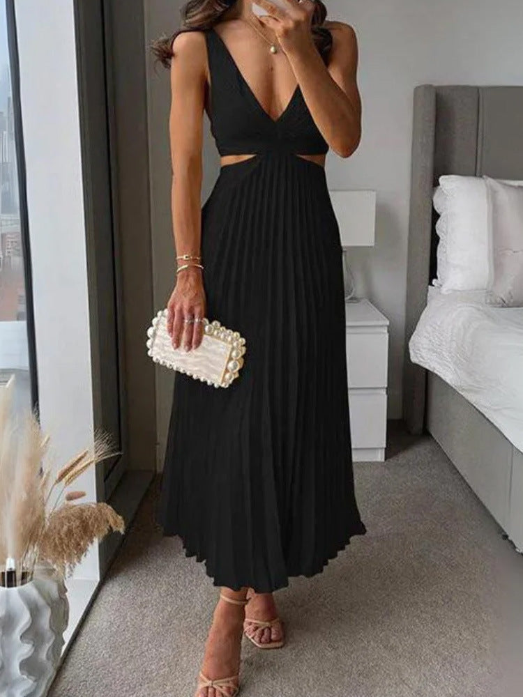 Women's Elegant Pleated Evening Dress