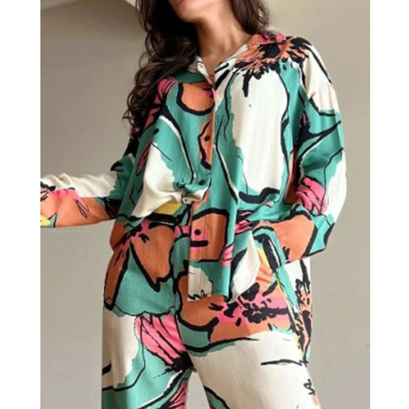 Women's Loose Patterned Two-Piece Set