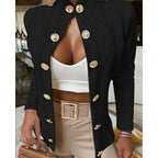 Elegant Knit Cardigan with Decorative Buttons
