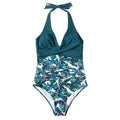 Women's Swimsuit with Refined Wrap Design and Floral Pattern