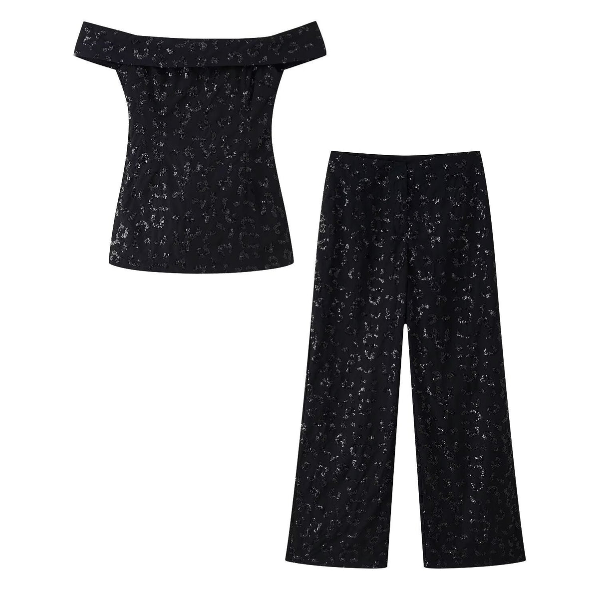 Women's Elegant Palazzo Pants with Floral Lace Trim