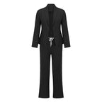 Elegant Blazer-Style Jumpsuit with Adjustable Waist