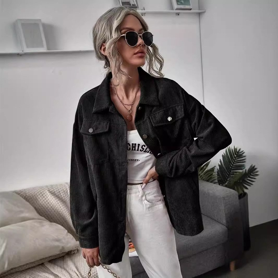 Women's Corduroy Jacket with Pockets