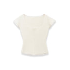 Women's Fitted Short-Sleeve Ribbed Shirt