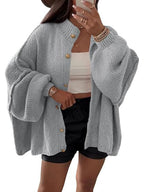 Women's Fluffy Cardigan with Dropped Shoulders