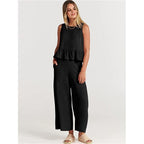 Casual Jumpsuit with Voluminous Bodice and Side Pockets