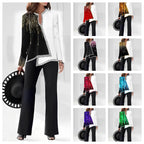 Elegant Statement Jacket with Asymmetric Cut and Sparkling Details