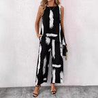 Women's Blouse Set with Casual Cut and Trendy Pattern