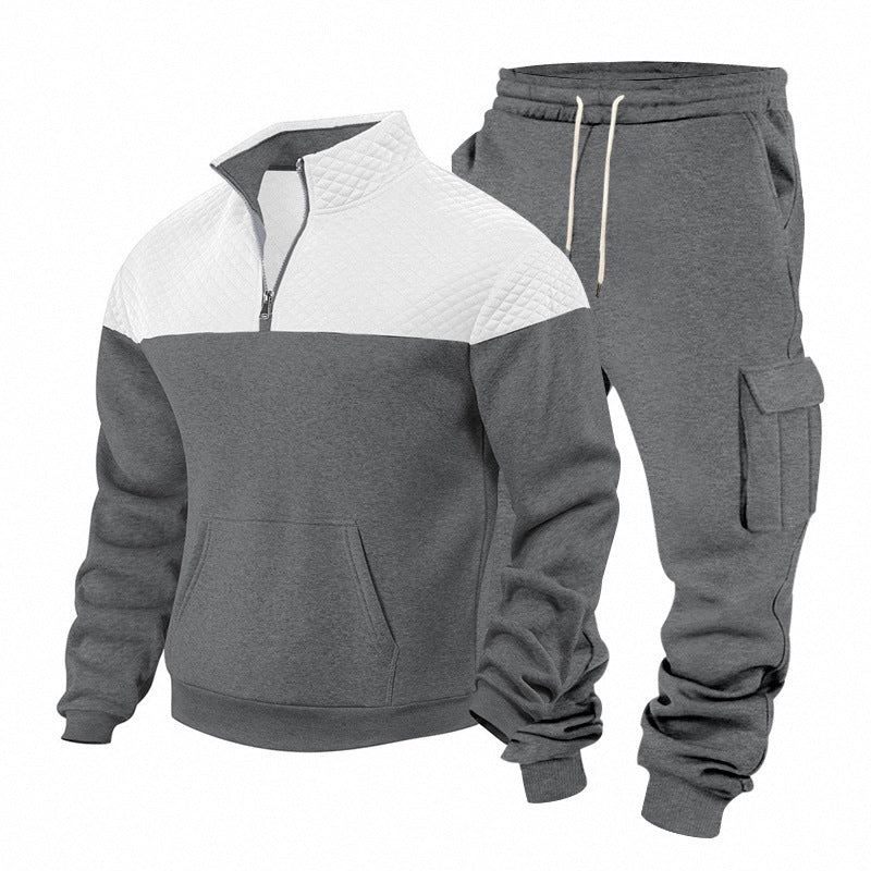 Men's Leisure Training Suit with Quilted Details