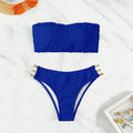 Women's Bandeau Bikini with Glossy Finish and Snap Details