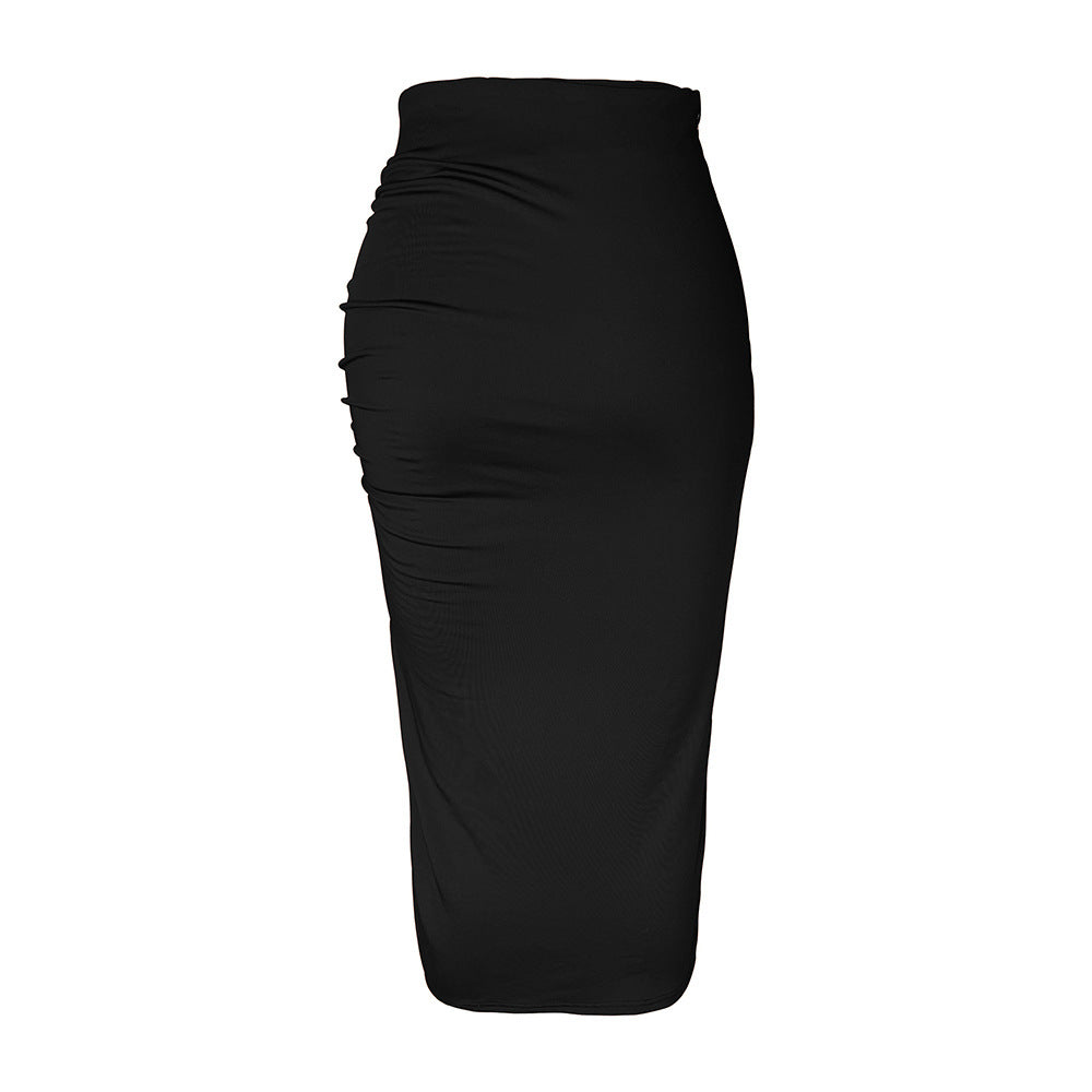 Women's Maxi Skirt with High Slit and Ruffle Design