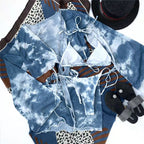 Women's Long-Sleeve Wrap-Look Swim Set
