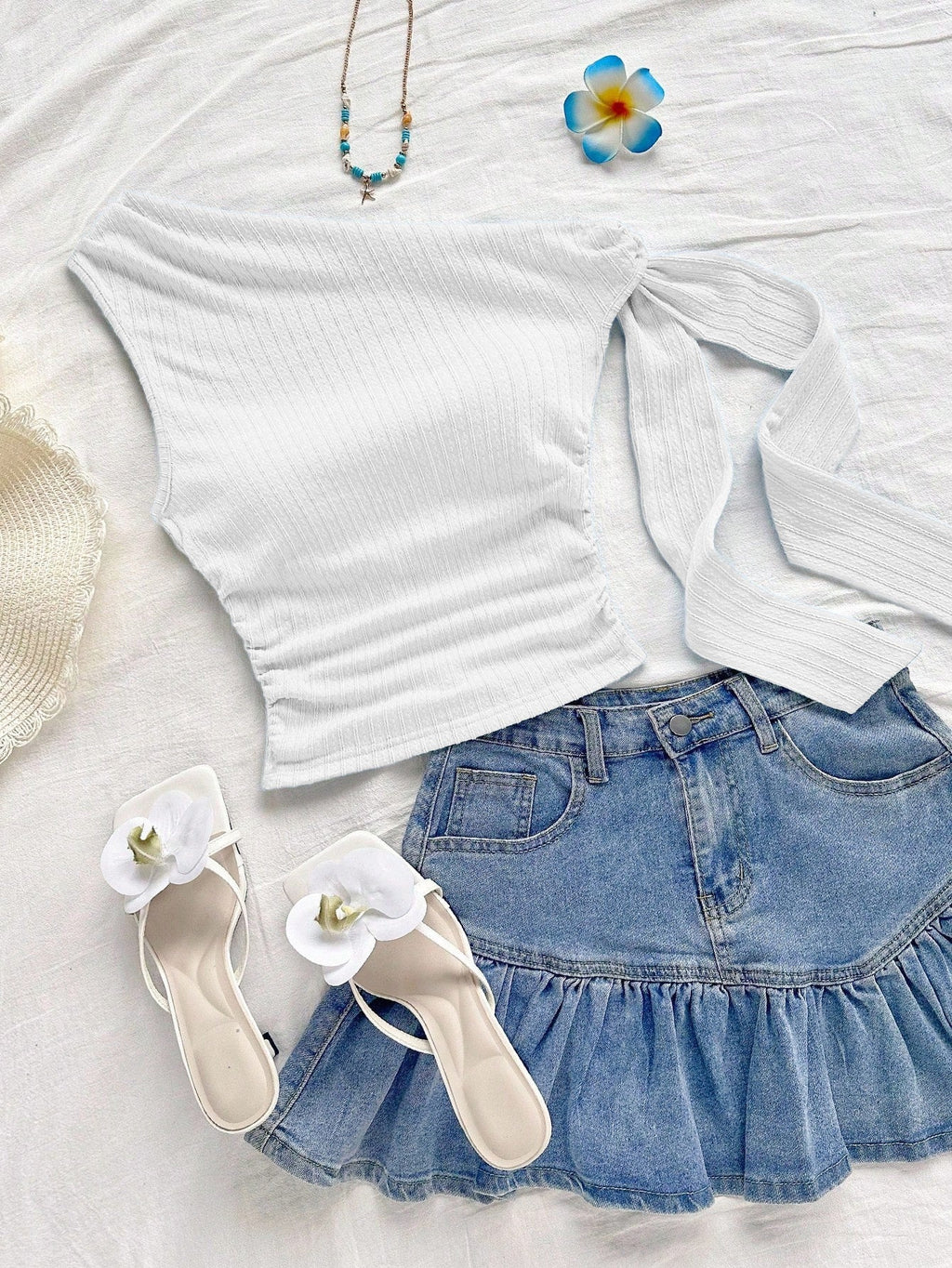 Women's Asymmetric Ruffled Top