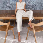 Two-Piece Set with Wide Sleeves and Elastic Waistband