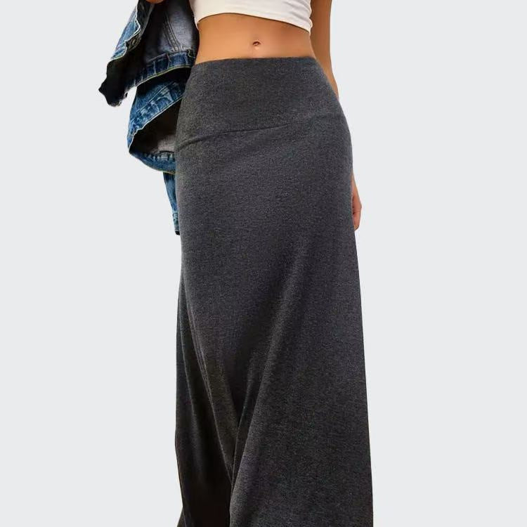 Women's Soft Stretch Maxi Skirt with High Waist