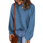 Women's Chunky Knit Sweater with Relaxed Fit and Wide Sleeves