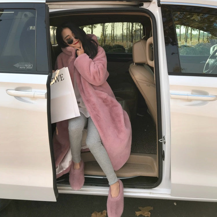 Women's Plush Hooded Coat
