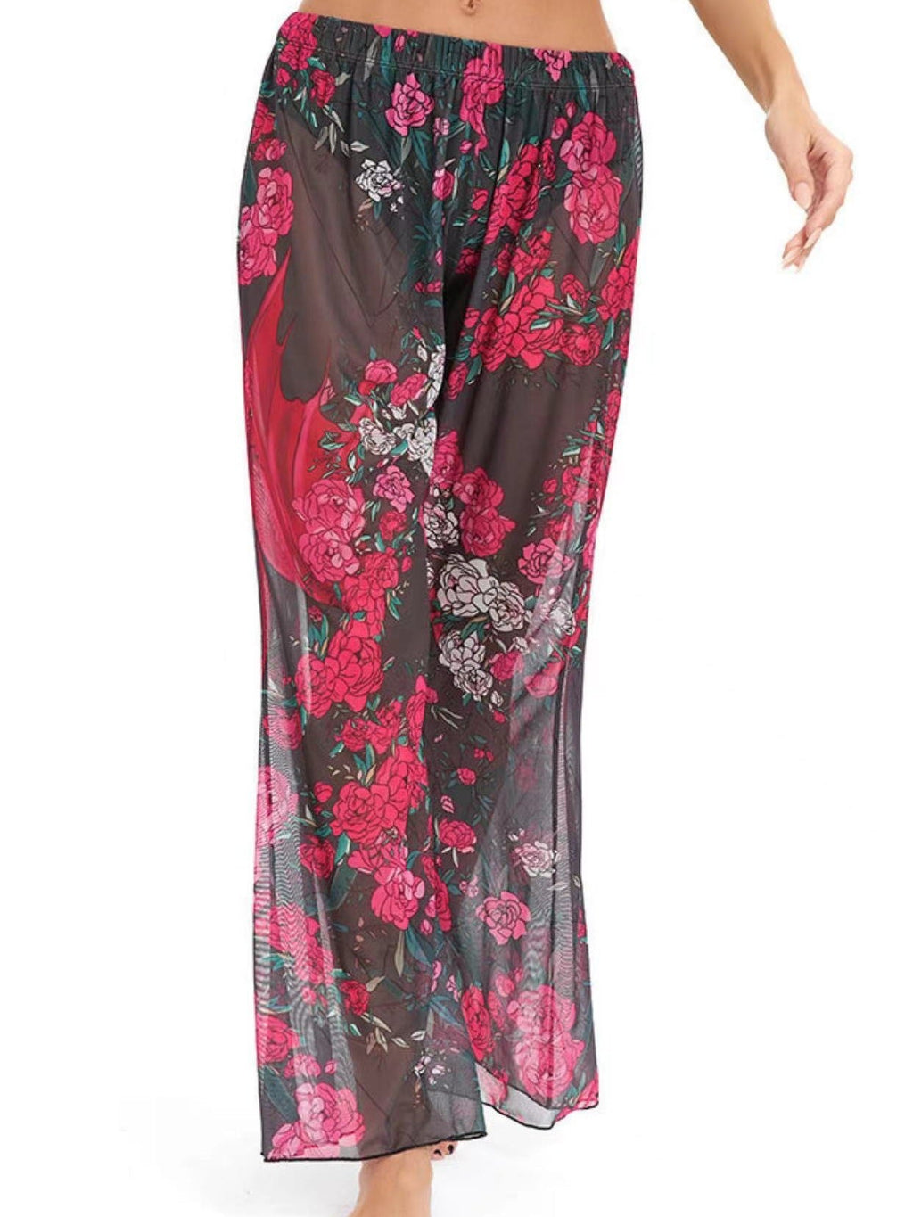 Women's Elegant Floral Print Beach Pants