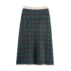 Elegant Knit Set with Floral Pattern and Decorative Trim