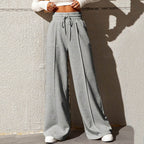 Elegant and Comfortable Casual Pants with Elastic Waistband and Wide Leg