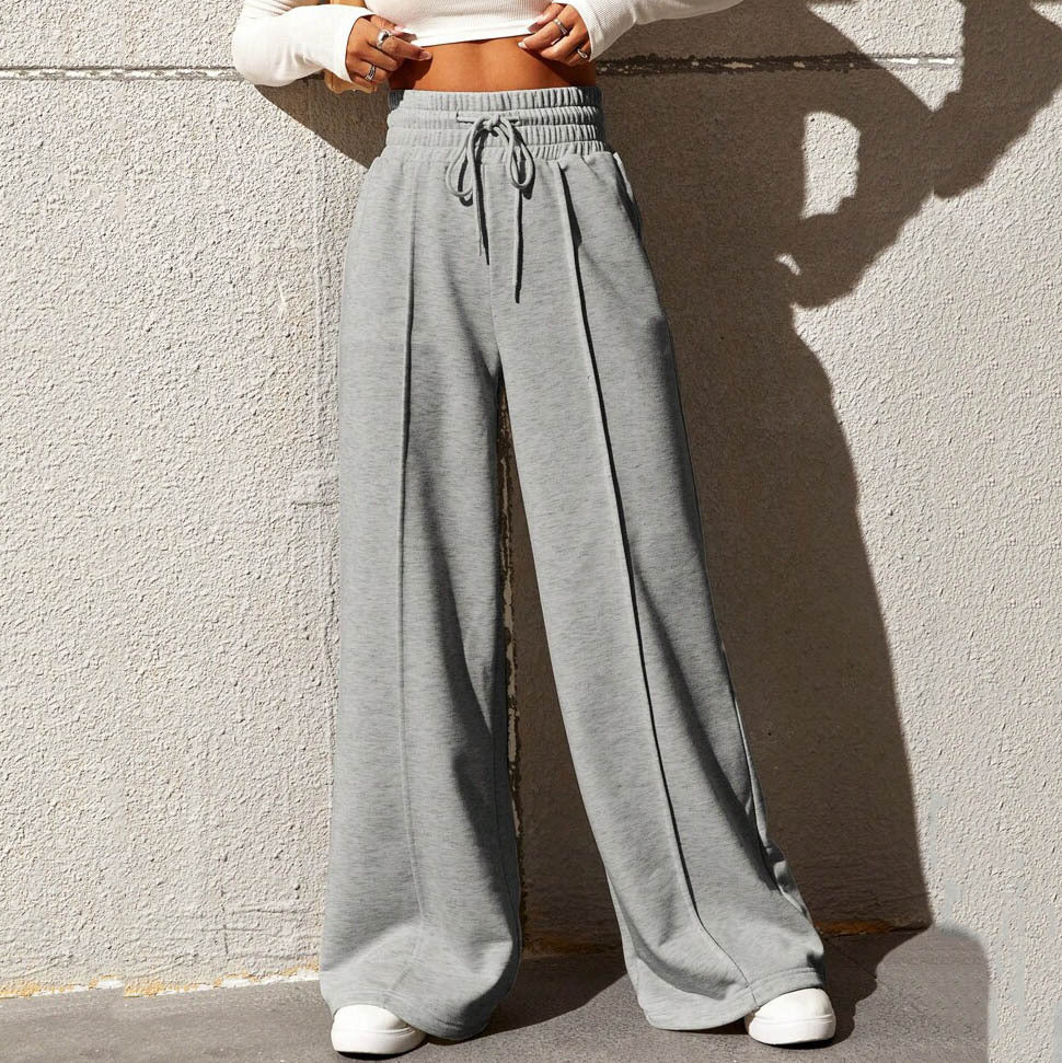 Elegant and Comfortable Casual Pants with Elastic Waistband and Wide Leg