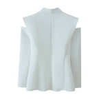 Elegant Blazer with Modern Cut and Unique Collar