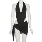 Women's Swimsuit with Deep V-Neck and Trendy Cut-Out