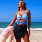 Women's Swim Top with Cut-Outs and Ruching