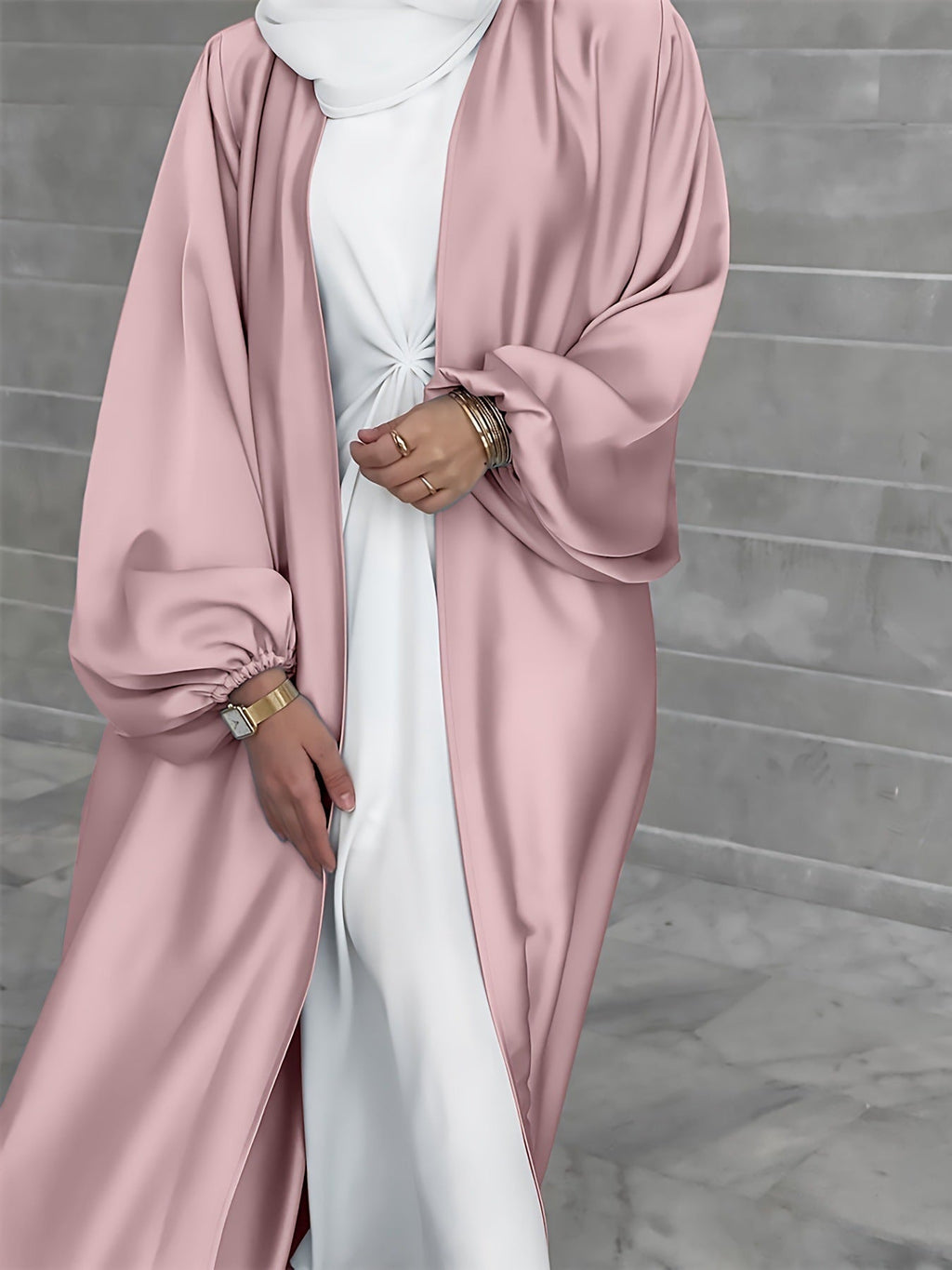 Elegant Satin Jacket with Wide Sleeves