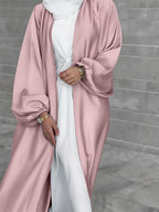 Elegant Satin Jacket with Wide Sleeves