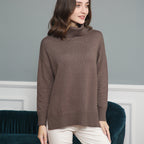 Women's Cozy Mock Neck Sweater with Wide Fit