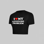 Women's Crop T-Shirt with Humorous Slogan