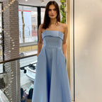 Women's Evening Dress with Fine Spaghetti Straps and Flowing Skirt