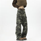 Women's Camouflage Cargo Pants with High Pockets