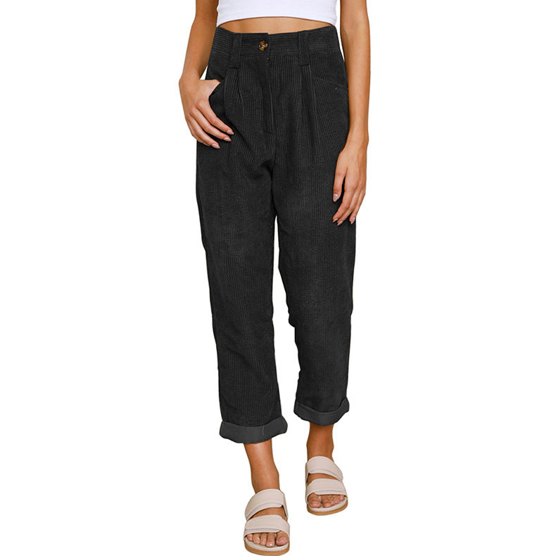 Women's High-Waist Pleated Trousers