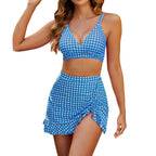 Women's Swim Set with Adjustable Top and Casual Wrap Skirt