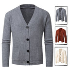 Women's Striped Cardigan with Modern Cut and Practical Pockets