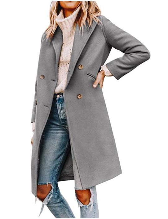 Elegant and Casual Double-Breasted Coat